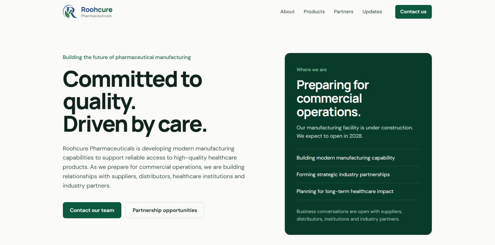 Roohcure Pharmaceuticals — desktop